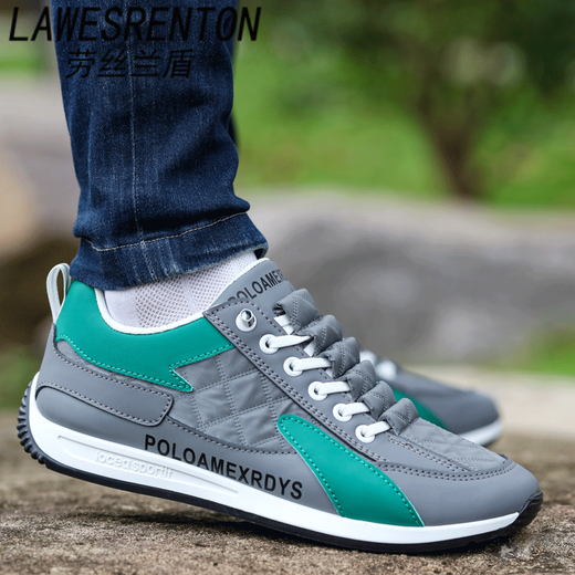 Lawesrenton Brand Men's Sports Chaussures 2025 Nouvelle toile Souffle et anti-odor Casual Chaussures Poly-Foot Soft Sole Driving Shoes AW9902 Modèle de tissu blanc 38 Code standard