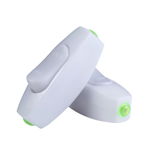 Tianshili white 6A bedside switch boat type wiring power switch pull cord rocker hand pinch button switch switch (15 pieces)