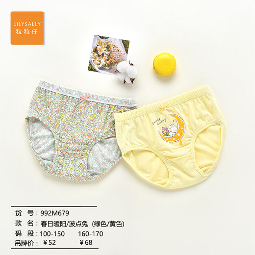 Lilizai New Children's Unterwäsche süße Mädchen bequeme und atmungsaktive modale Baumwoll -Slips Cartoon Shorts Zwei Sets [Mo Cotton] 992m679 Frühlings warme Sonne - 2 120