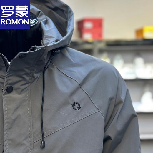 Luo Meng high-end jacket men's spring and autumn trendy gray loose fashion versatile young men's windproof handsome jacket gray M recommended 100-120 Jin Jin equals 0.5 kg