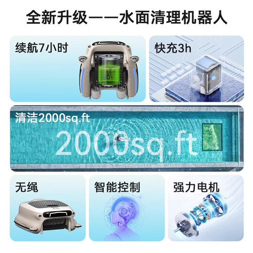 Philips Swimming Pool Water Robot Automatic Wireless Pool Surface Cleaning Water Vacuum Cleaner Fish Pond Landscape Pool Cleaner Accessories (Single Shot Not Available)