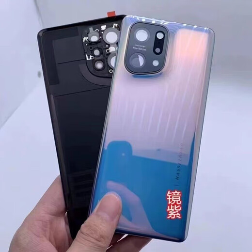 OPPOFindx5原装后盖磨砂玻璃后屏拆机电池盖 Find X5亮面素黑带背胶散热贴