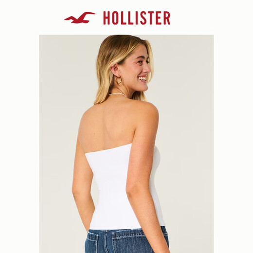 HOLLISTER American 25 Summer Y2K reversible tube top and off-shoulder women's wear 339-5094 white reversible L (165/100A)