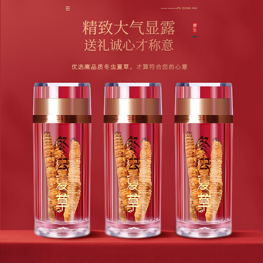 Fudonghai Cordyceps sinensis 8G Geschenkbox (hochwertige alle Insekten) Geschenk Qinghai hochwertiges, praller und trockenfreies Gras