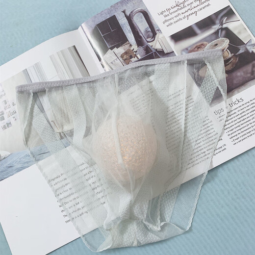 Ke Runlai men's sexy underwear thin style comfortable and soft tempting men's bag thong transparent sexy naked feeling without trace 802 pink briefs M 80100Jin[Jin equals 0.5 kg]
