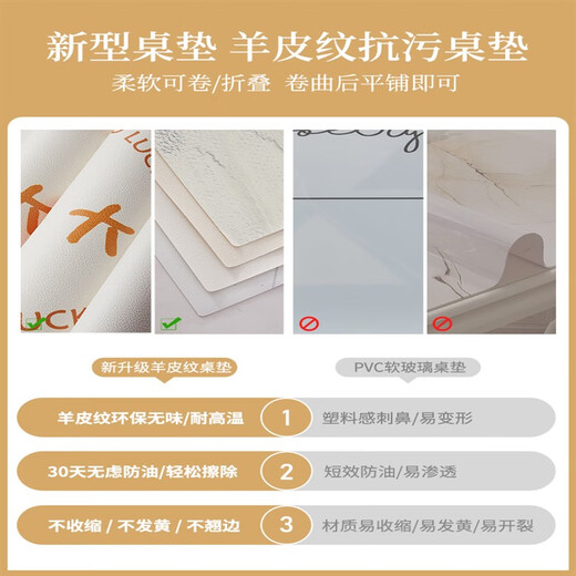 Lilang dining table mat round small round table round coffee table mat no-wash oil-proof and waterproof tablecloth anti-scalding anti-slip mat dining table mat card clamp diameter 150cm