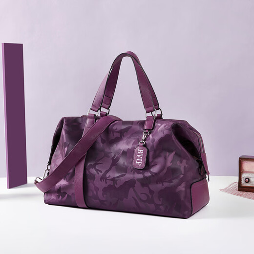 CRISP KERREIN香港品牌短途旅行包女手提大容量轻便健身包游泳潮牌行李包袋男 紫色