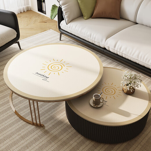 Lilang dining table mat, round small round table, round coffee table mat, no-wash, oil-proof and waterproof tablecloth, anti-scalding, non-slip mat, dining table mat, the sun is out and the sky is clear, diameter 150cm