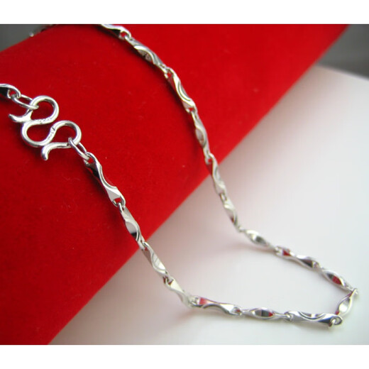 Fat Donglai same style pt950 platinum necklace men's platinum silver chain thick lengthened thin ingot chain clavicle thick about 1.5 mm long about 46 cm