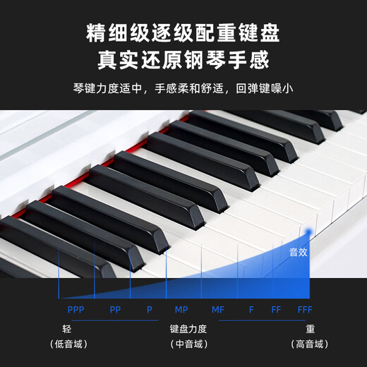 Wiyas EP108 Electric Piano 88 Keys Heavy Hammer Vertical Home Children Adult Professional Grade Examination Smart Piano Grade Examination Heavy Hammer Flip Cover Bluetooth - Black