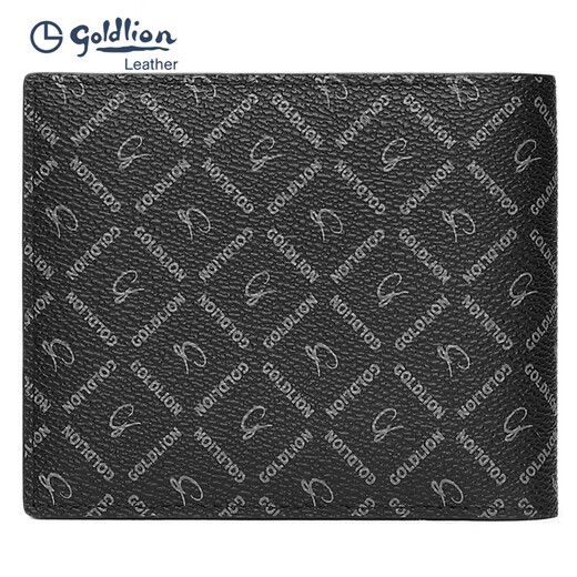 Jinlilai wallet men's business high-end large-capacity card bag, multiple card clips, gift box, birthday gift for dad, black business casual horizontal style