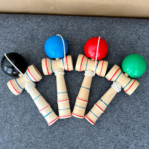 君始老人玩具防痴呆解闷神器技巧球剑玉剑球日本剑玉室内成人趣味 大号技巧球【红色】