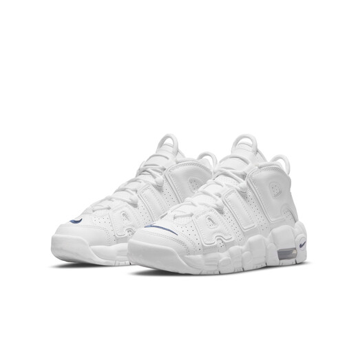 耐克（NIKE）官方男女童UPTEMPO大童运动鞋缓震部分皮面个性DH9719 100白/深藏青/白/深藏青 38