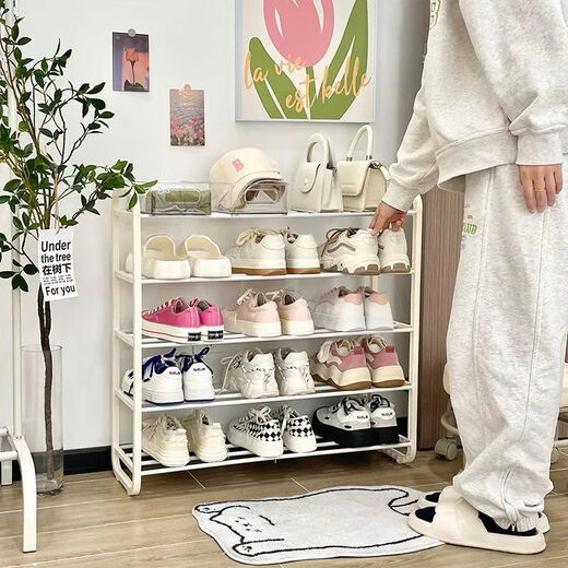 Einfaches Schuhregal an der Tür, mehrschichtige Hauseingangstür, Schuhschrank im Studentenwohnheim, Schuhregal, Hauptbild, nur noch 9889 Stück in Kunststoff + Stahlrohr übrig