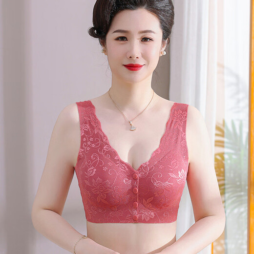 梦黛锦2件装美背内衣无痕前扣背心式透气聚拢运动文胸薄无钢圈聚拢胸罩 卡其+肤色 2XL (125-140斤)