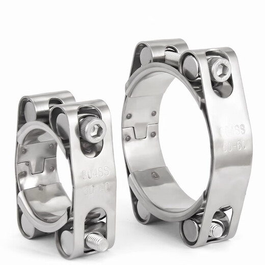 Jinchao 304 stainless steel double-headed strong hose hoop European style clamp pipe hoop pipe clamp heavy duty buckle double layer thickening 30-40mm wide 20mm