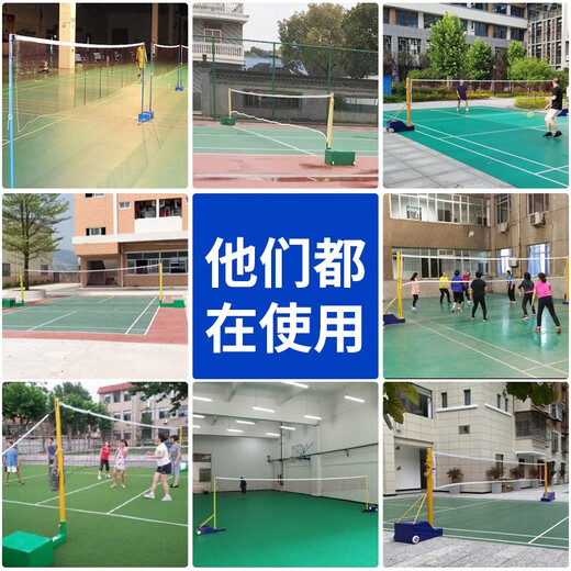 班宝缇羽毛球网架可移动标准多用网柱网架室内外比赛用多功能排球架子 标准款网柱+羽毛球网