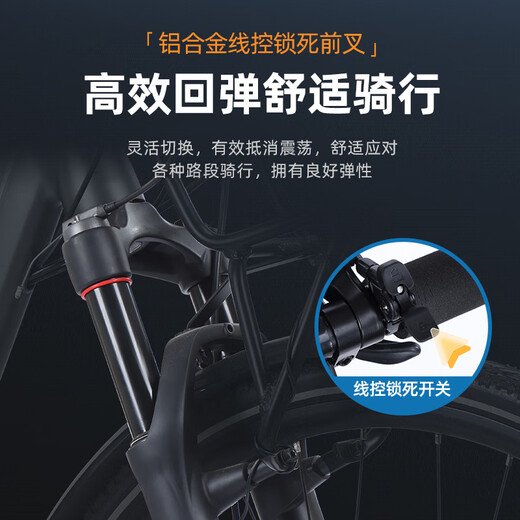 MEAVONMMEAVON德国马丁长途旅行车自行车铝合金变速油压碟刹发电花鼓700C蝴蝶把 27速 木炭灰色【发电花鼓】