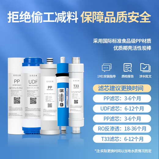 洁净世家适用安吉尔净水器滤芯A6 A4 V6 J2577 T1C S1 老A6 V6 J1205 V3P J2577全套 J1105-ROB8（T1C）【全套5支】