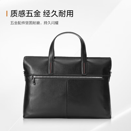 Samsonite men's handbag 13-inch computer bag casual commuting file bag cowhide leather briefcase TK9*09001