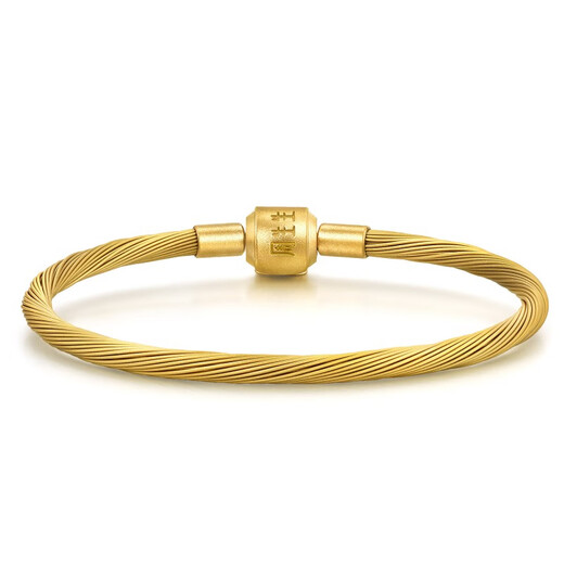 Zhou Shengsheng [Dünnes Seil] Goldenes Armband Charme Perlen Seil 3mm Dünnversion Armband Edelstahl Seil W17