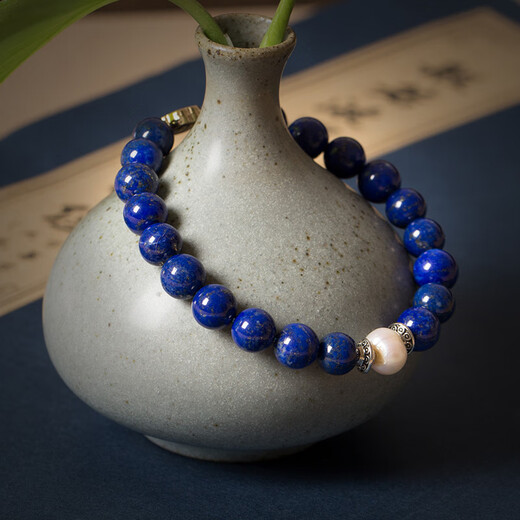 Baoxin Fanrui BOSFRU lapis lazuli bracelet single circle ethnic style Afghan imperial green beeswax ethnic style ladies lapis lazuli bracelet gift Zhichen 8mm