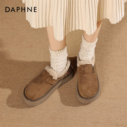 Daphne botas de nieve con suela gruesa para mujeres 2024 otoño e invierno más terciopelo nuevo viajero retro versátiles calientes zapatos para mujeres de birken zapatos de algodón 37