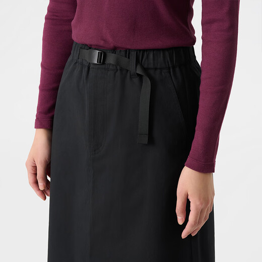 MUJI women's mercerized twill narrow skirt long skirt women's autumn skirt BEY02C4A black M (160/66A)