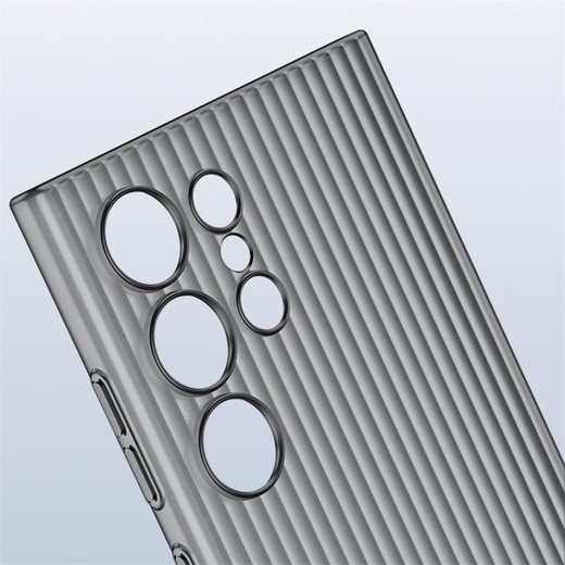 Coco Lili, adapté au boîtier de protection Samsung S24ULTRA Mobile Samsung S24ultra Boîtier de protection ultra-mince Matte Matte SEMI-Transparent Pap ondulé PP aussi mince que pas facile à tourner jaune et transparent blanc transparent