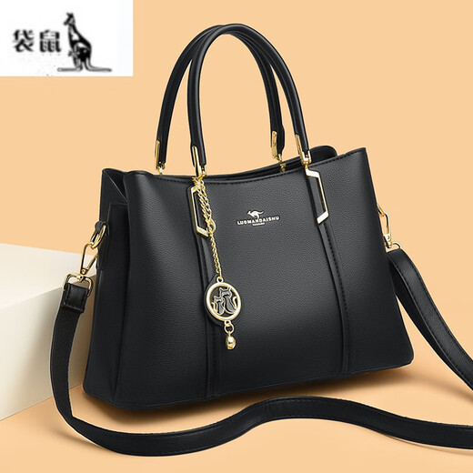 Kangaroo genuine leather women's handbag mother's bag large capacity single shoulder middle-aged mother-in-law bag bride wedding bag mother's day gift burgundy