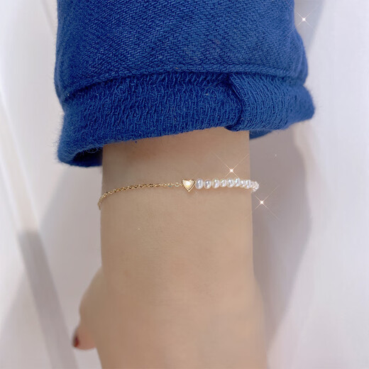 Mi Ling Korean 14K gold bracelet women's simple new fashion fashion simple cross love pearl bracelet women's cross