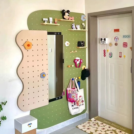 MUGG hole board storage rack custom punch-free accessories wooden wall storage rack entrance wall decoration display shelf 8 matchsticks