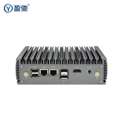盈驰 微型工控主机双网口双串口嵌入式迷你工控机机器视觉全铝无风扇低功耗mini PC小型台式机电脑 i3 N305八核+8G+256G固态硬盘