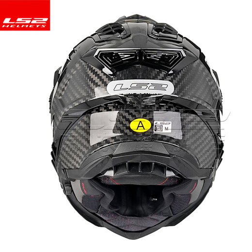 LS2 Carbon Faser Offroad-Zughelm-Motorradhelm Männer und Frauen Motorrad vier Jahreszeiten Anti-Fog Dual Lens MX701 Kohlefaser 6K-Gloss Black XL (57-58)