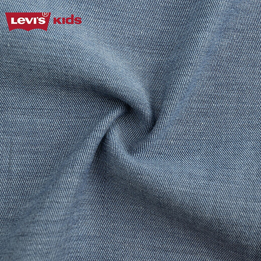Levi s Levi's children's clothing boys' denim short-sleeved shirt 2025 summer new comfortable children's short-sleeved shirt Saint Desiree Blue 110/52 Recommended height 98-104cm