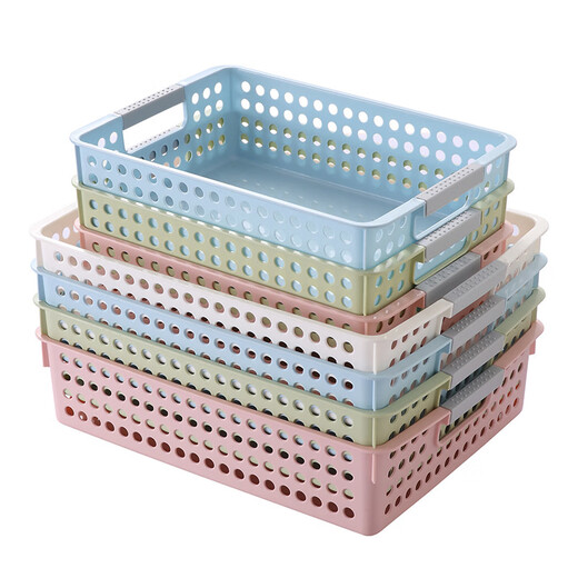 Songhefan Japanese rectangular desktop file storage basket storage basket office storage basket plastic A4 file basket miscellaneous short large size (white)