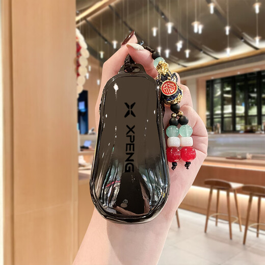 意迈小鹏p7钥匙套g6汽车g9高级p7i男p5壳g3扣g3i女x9包用品2024新款24 E款镜面枪色-暴力熊编绳