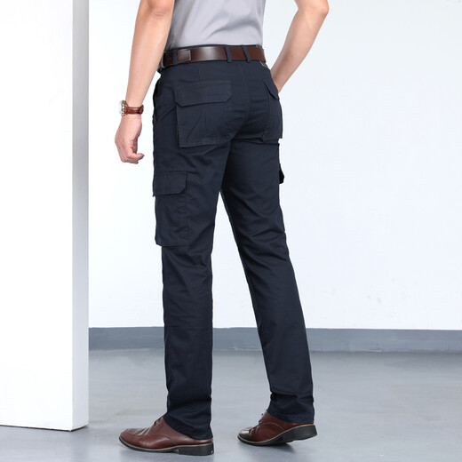Jeep/Jeep Work Pants Уваженные много карманные повседневные брюки мужские весенние и летние тонкие хлопковые открытые многокачественные штаны осень и зимние толстые военные брюки крупного размера 9923 темно-синий (тонкий стиль) 32 (окружность талии 2,5 фута).
