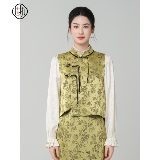 OBSTINATE Special Offer 2025 Autumn New Shirt Women's New Chinese Jacquard Ruffled Long Sleeve Top Women's Apricot L