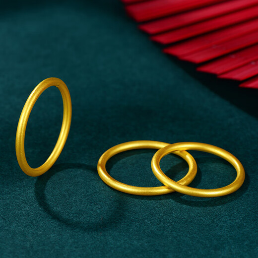 Xifumen simple plain ring gold ring ancient method strip ring women's pure gold 999 frosted solid ring couple ring for girlfriend 12# 1g, ancient method ring - if the gold is heavy, return the less and make up