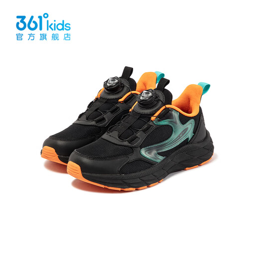 
361 children's shoes for boys sports and casual running shoes for autumn and winter new mid-to-large children's shoes Carbon black/time green 37
