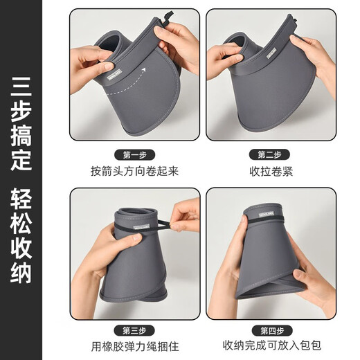 Demi Anissa sun protection hat for women summer large brim face-covering sun hat anti-UV outdoor cycling hollow top sun hat dark gray - streamer windproof rope one size (hat girth is adjustable)