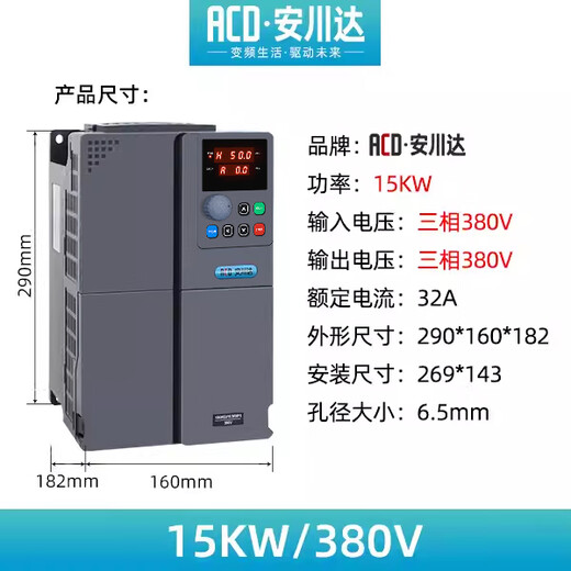 Yaskawa inverter three-phase 380V fan water pump motor 1.5/4/5.5/7.5/2.2KW speed regulator 220V 15KW/380V universal model