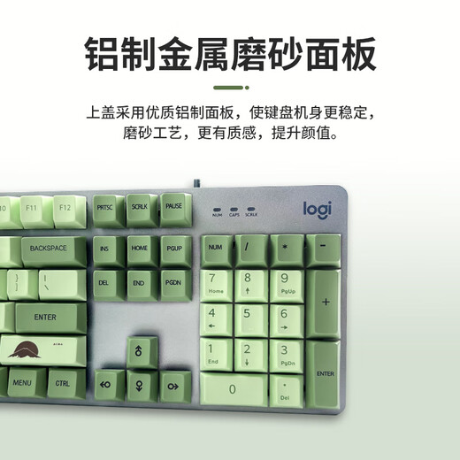 罗技（Logitech）【富士晴雪绿】K845机械键盘 游戏键盘 办公键盘全尺寸办公家用背光电竞吃鸡键盘 K845-青轴-富士晴雪绿