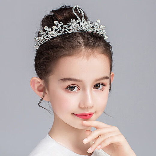 Bai Qixin's birthday crown headdress, eighteen-year-old coming-of-age ceremony, certificate and proposal, children's performance headband, high-end hair accessories, swan crown