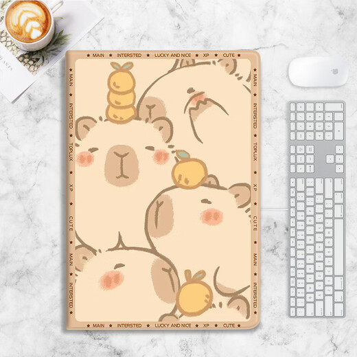 忽风可爱卡皮巴拉适用苹果ipad2020保护壳2021 10.2寸笔槽mini6平板保护套三折air4第八代Air2/3 9.7英 N14380阿尼亚书本式送钢化膜 iPad Air2(9.7英寸)