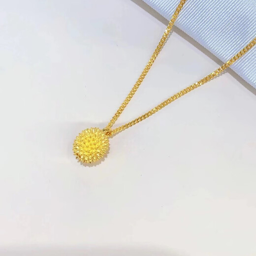 Shiyi Gold Durian Pendant Pure Gold 999 Gold Durian Pendant Durian Gold Pendant Fruit DIY for Girlfriend on Chinese Valentine's Day Pure Gold Durian 0.1g (Single)