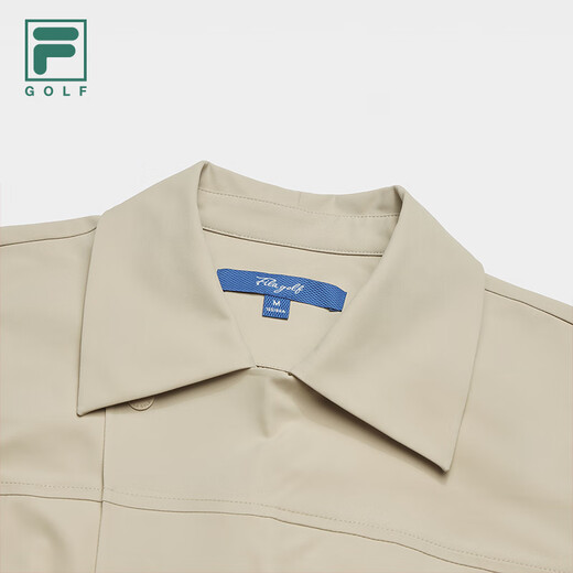 Fila Official Women's Woven Top 2025 Herbst Neuer Golfsport lose Kurzärmeljacke Militär Khaki-Lk S 160/80A/S
