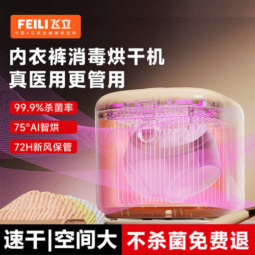 Feili underwear sterilizer dryer household small ultraviolet sterilizer disinfection box portable sterilizer sterilization box ZX02 10L upgraded model (dual lamp tube)
