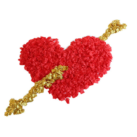 
Zi Jiafu simulated rose petal wedding table decoration hand-spreading flowers Valentine's Day proposal to create romantic wedding room decoration supplies color pack (about 100 pieces) petals